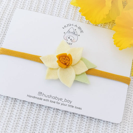 Daffodil Headband, Easter Headband, Baby Headband, Easter Baby Headband, Felt Daffodil, Flower Headband, Welsh, St Davids Day, World Cup