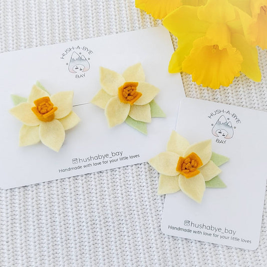 Daffodil Hair Clip, Easter Hair Clip, Baby Hair Clip, Toddler Hair Clip, Easter Gift, St Davids Day, Welsh