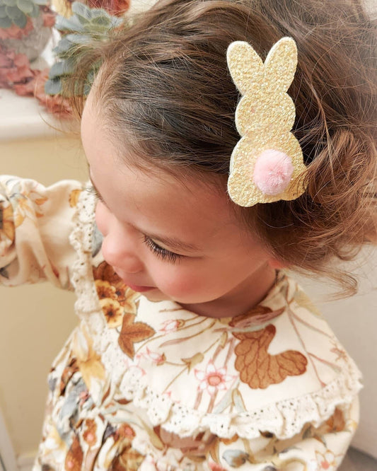 Easter Hair Clip, Bunny Hair Clip, Rabbit Hair Clip, Toddler Hair Clip, Easter Bunny, Sparkly Bunny, Girls Easter Gift, Easter Barrette