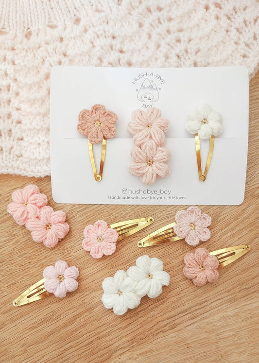 Flower Field Knitted Snap Clips
