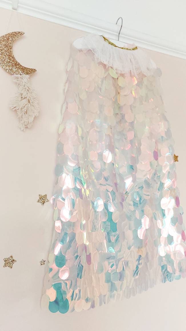 Festival Cape, Mermaid Cape, Princess Cape, Costume Cape, Sequin Cape, Sparkly Cape, Fancy Dress Cape, Girls Costume, Girls Dress Up, Party