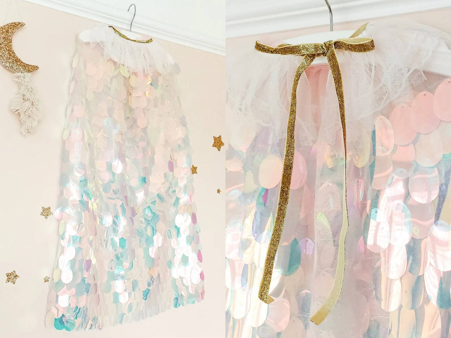 Festival Cape, Mermaid Cape, Princess Cape, Costume Cape, Sequin Cape, Sparkly Cape, Fancy Dress Cape, Girls Costume, Girls Dress Up, Party
