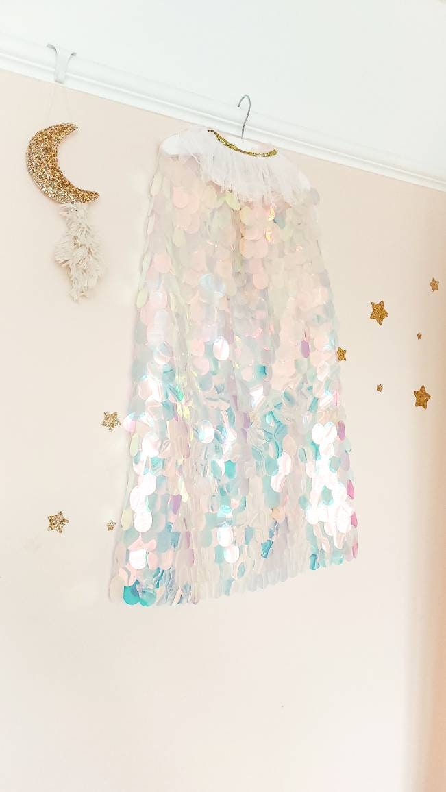 Festival Cape, Mermaid Cape, Princess Cape, Costume Cape, Sequin Cape, Sparkly Cape, Fancy Dress Cape, Girls Costume, Girls Dress Up, Party