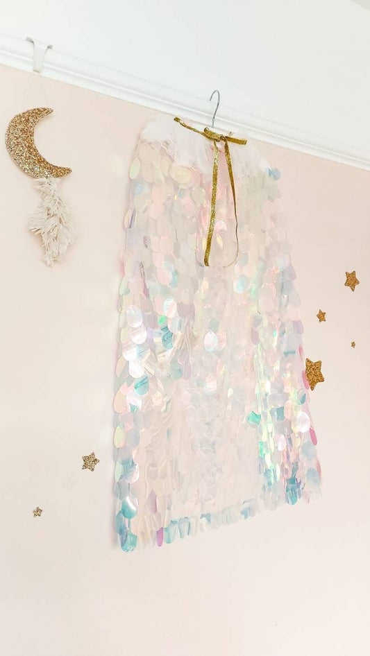 Festival Cape, Mermaid Cape, Princess Cape, Costume Cape, Sequin Cape, Sparkly Cape, Fancy Dress Cape, Girls Costume, Girls Dress Up, Party