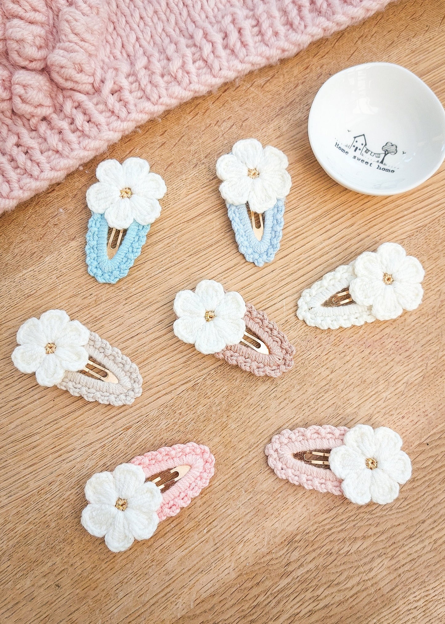 Flower Hair Clips, Knitted Hair Clips, Crochet Hair Clips, Girls Snap Clips, Toddler Hair Clips, Baby Hair Clips, Baby Snap Clips, Barrettes