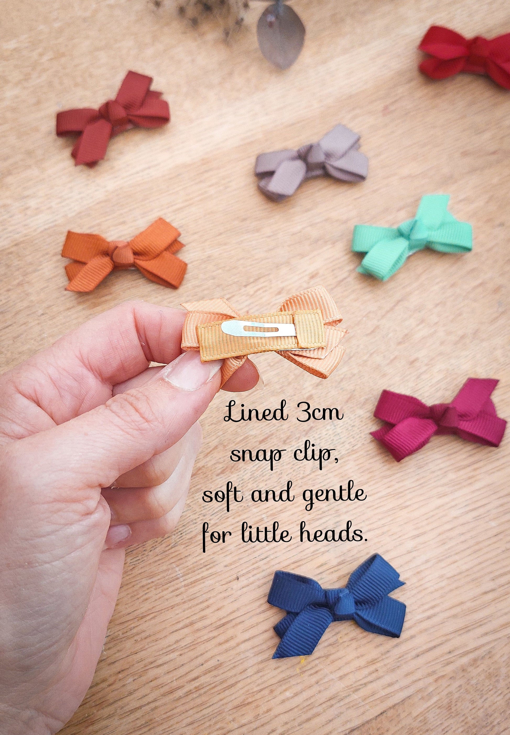 Baby Bows, Baby Hair Clips, Bow Snap Clips, Baby Fringe Clips, First Hair Bows, Toddler Hair Clips, Gentle Hair Clips, Mini Baby Bows - A/W