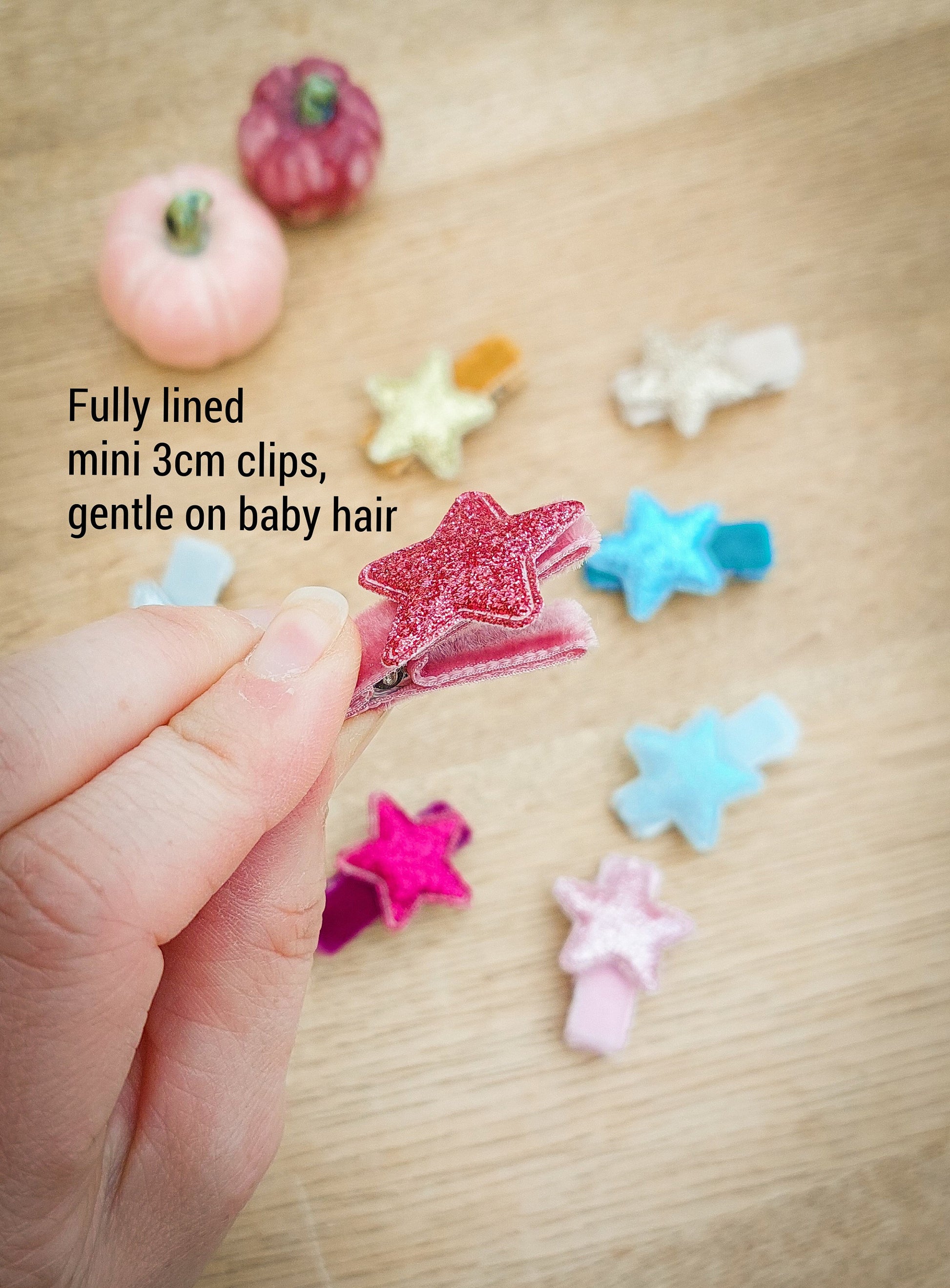 Star Hair Clips, Baby Hair Clips, Christmas Hair Clips, Velvet Hair Clips, Toddler Hair Clips, Star Fringe Clip, Glitter Clips, Fully Lined