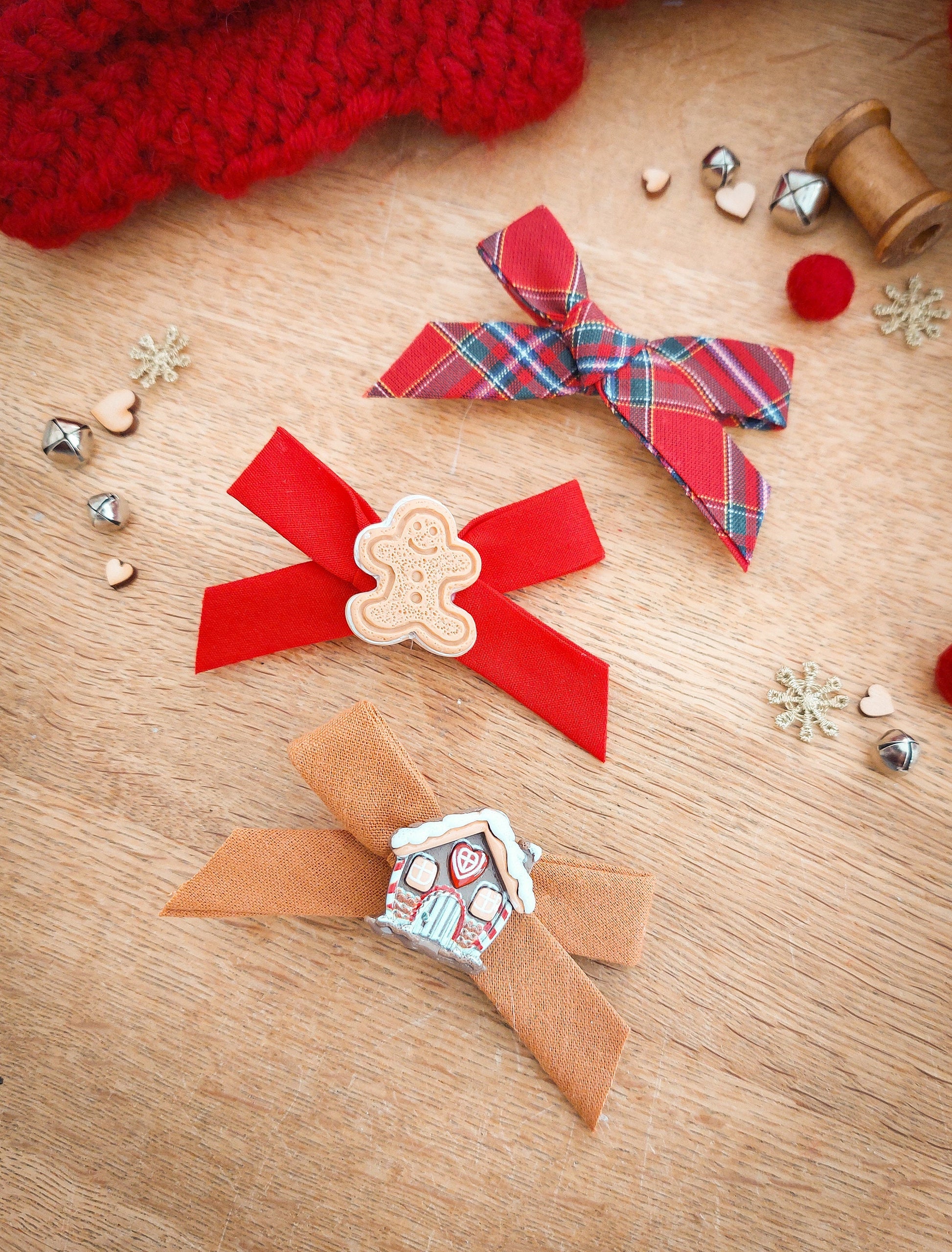 Christmas Hair Bows, Festive Hair Clips, Tartan Bow, Red Bows, Christmas Hair Accessories,Toddler Bows, Baby Hair Clip, Stocking Filler Gift