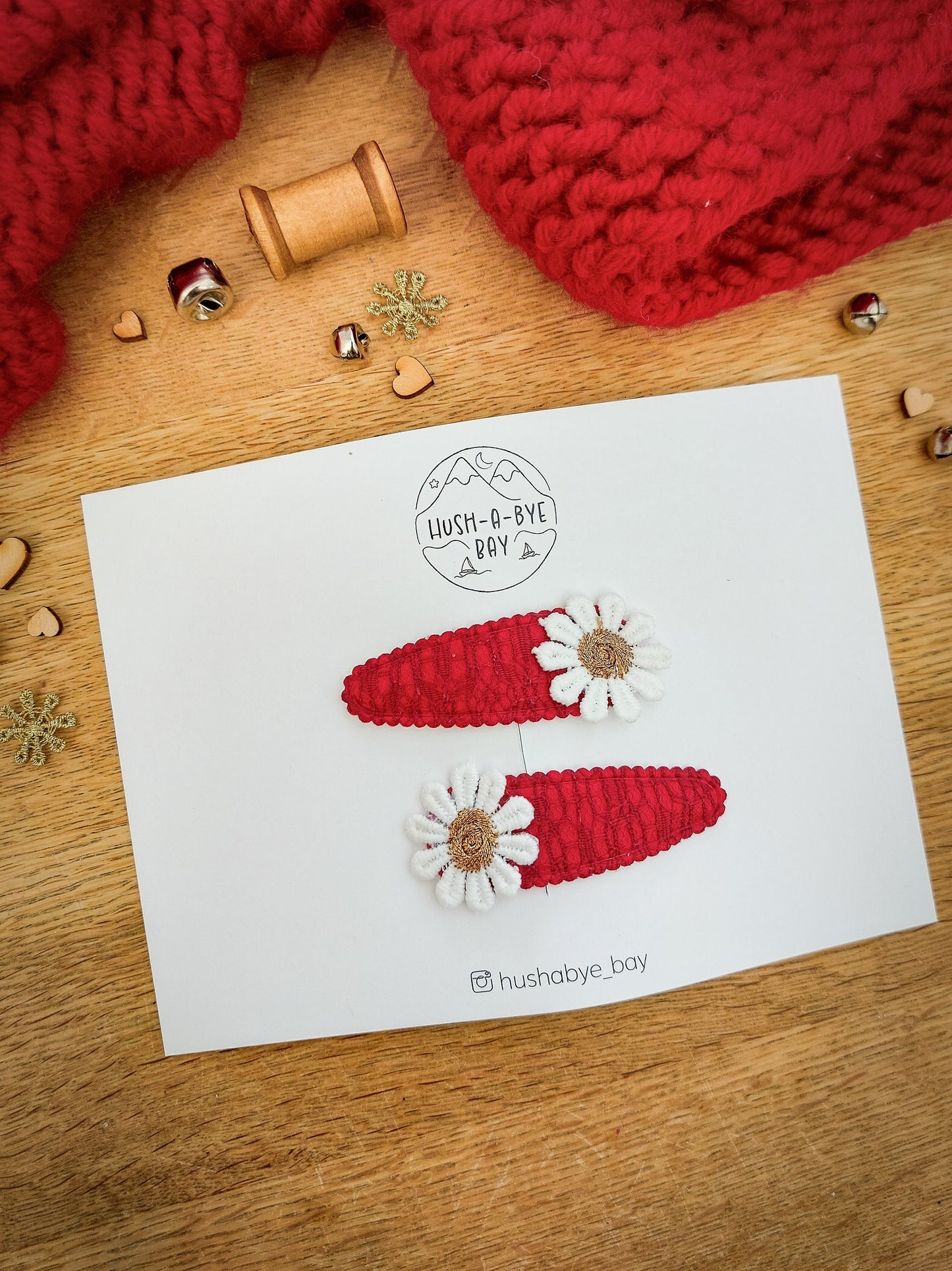 Christmas Hair Clips, Red Snap Clips, Daisy Hair Clips, Christmas Hair Accessories, Toddler Clips, Baby Hair Clip, Stocking Filler Gift