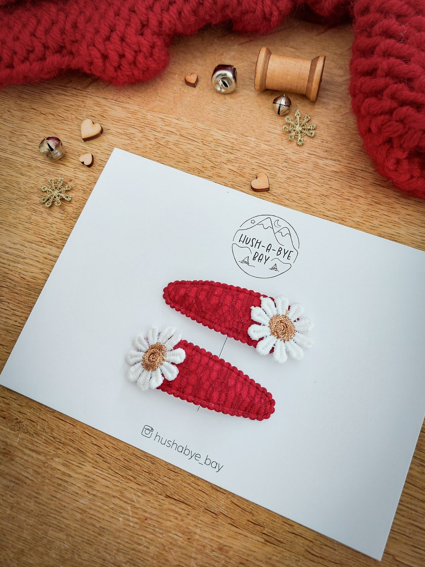 Christmas Hair Clips, Red Snap Clips, Daisy Hair Clips, Christmas Hair Accessories, Toddler Clips, Baby Hair Clip, Stocking Filler Gift