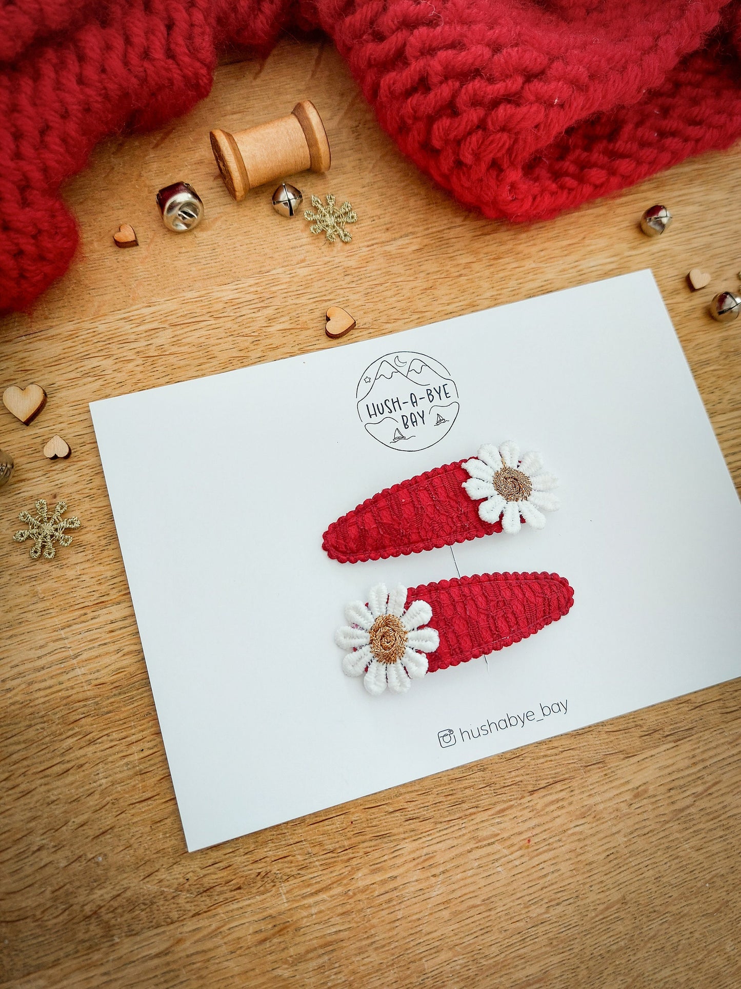 Christmas Hair Clips, Red Snap Clips, Daisy Hair Clips, Christmas Hair Accessories, Toddler Clips, Baby Hair Clip, Stocking Filler Gift