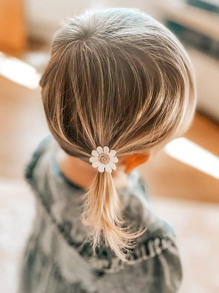 Pair of Baby Hair Ties, Toddler Hair Bands, Daisy Hair Ties, Baby Hair Bands, Soft Hair Bobbles, Mini Hair Bands, Small Elastics, No Snag