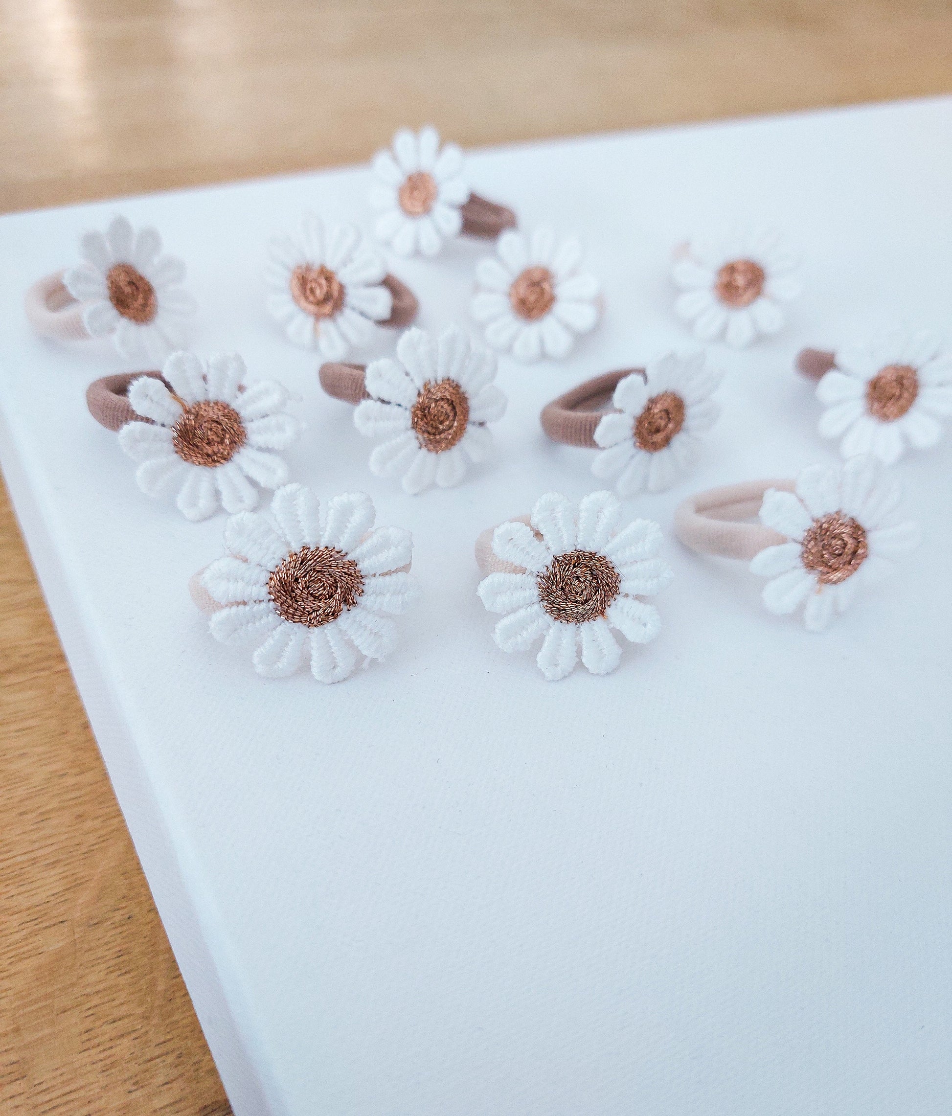 Pair of Baby Hair Ties, Toddler Hair Bands, Daisy Hair Ties, Baby Hair Bands, Soft Hair Bobbles, Mini Hair Bands, Small Elastics, No Snag