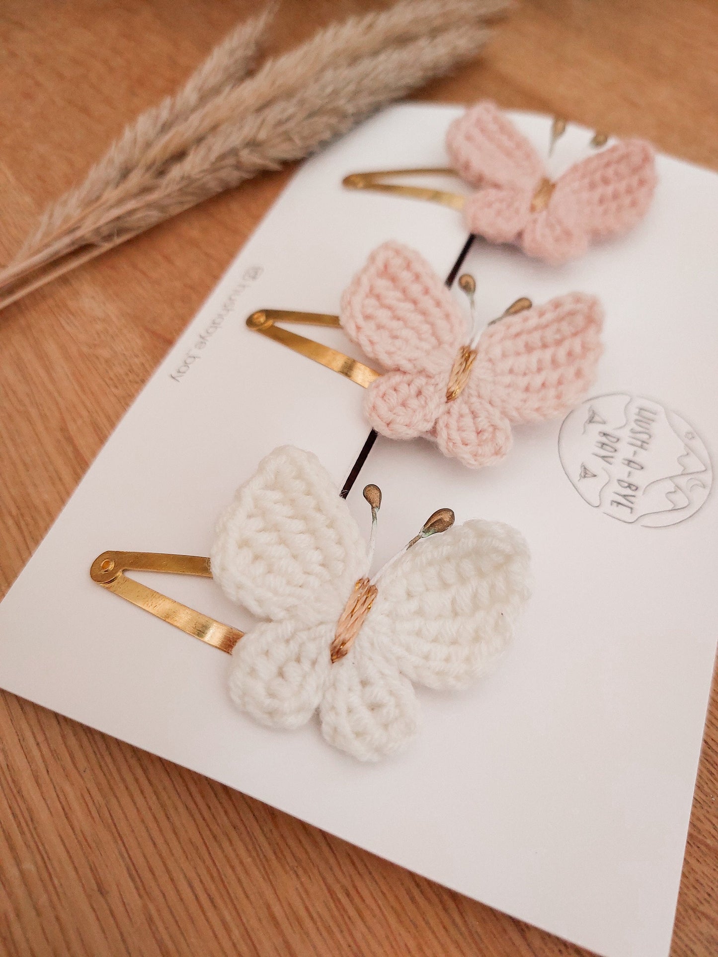 Butterfly Hair Clip, Knitted Butterfly Snap Clip, Toddler Hair Clips, Baby Hair Clips, Baby Snap Clips, Girls Hair Clips, Pink Butterfly