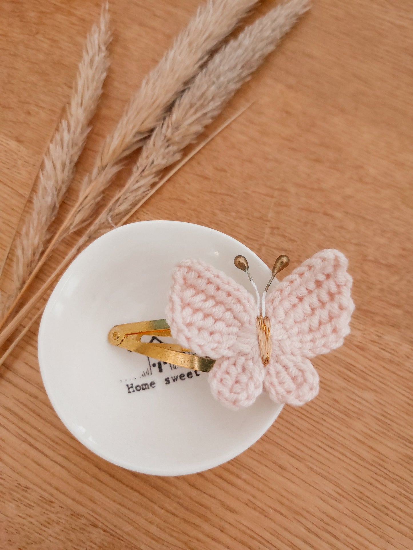 Butterfly Hair Clip, Knitted Butterfly Snap Clip, Toddler Hair Clips, Baby Hair Clips, Baby Snap Clips, Girls Hair Clips, Pink Butterfly