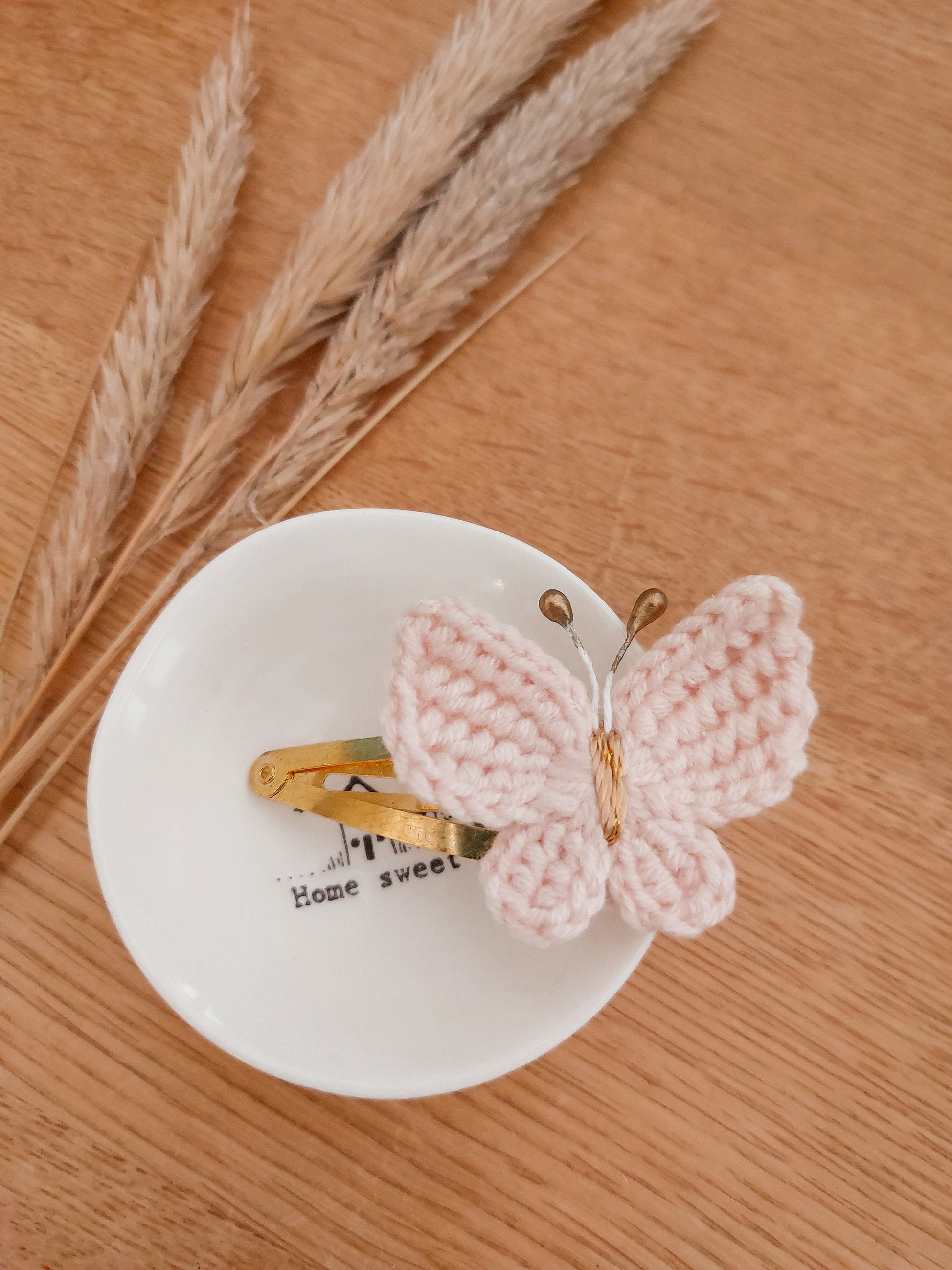 Butterfly Hair Clip, Knitted Butterfly Snap Clip, Toddler Hair Clips, Baby Hair Clips, Baby Snap Clips, Girls Hair Clips, Pink Butterfly