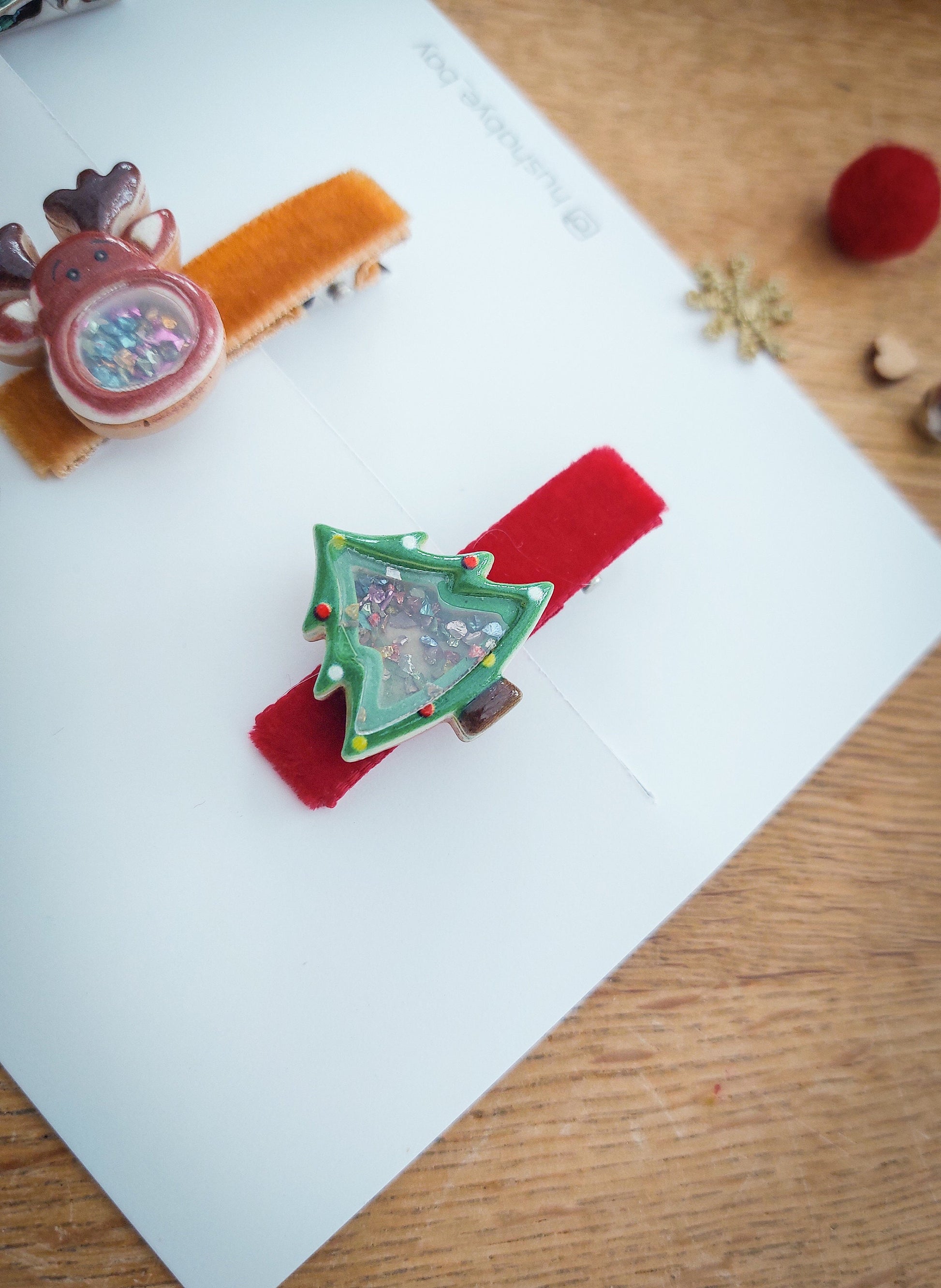 Christmas Hair Clips, Festive Hair Clips, Shaker Hair Clips, Christmas Hair Accessories, Toddler Clips, Baby Hair Clip, Stocking Filler Gift