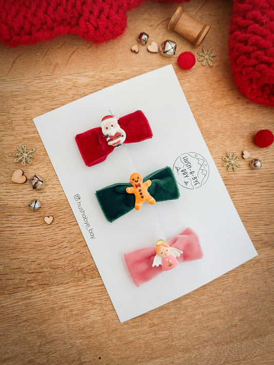 Christmas Hair Bows, Festive Hair Clips, Santa Bow, Red Bows, Christmas Hair Accessories, Toddler Bows, Baby Hair Clip, Stocking Filler Gift