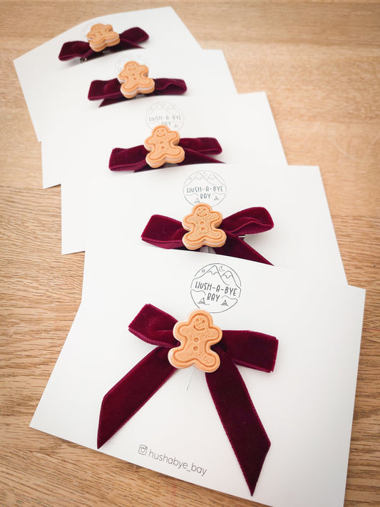 Christmas Hair Bows, Festive Hair Clips, Maroon Bow, Velvet, Christmas Hair Accessories, Toddler Bows, Baby Hair Clip, Stocking Filler Gift