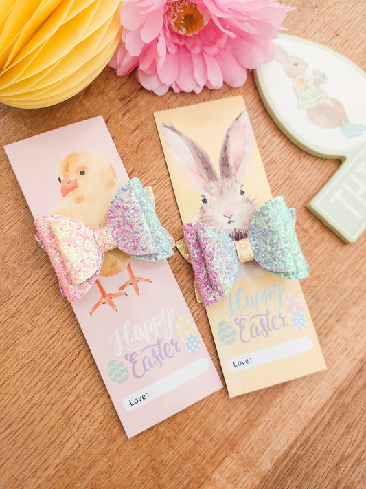 Easter Gift, Easter Basket Filler, Easter Hair Clip, Easter Bow, Girls Easter Gift, Easter Card, Bunny Gift, Easter Basket, Easter Present