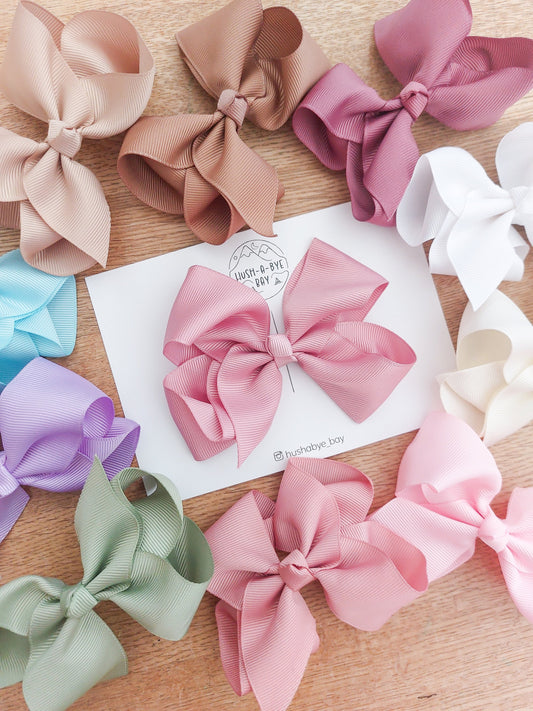 Girls Bows 4.5", Girls Hair Clips, Girls Big Bows, Large Bows, Occassion Bows, Toddler Bows, Pink Bows, Girls Hair Accessories, Wide Bows