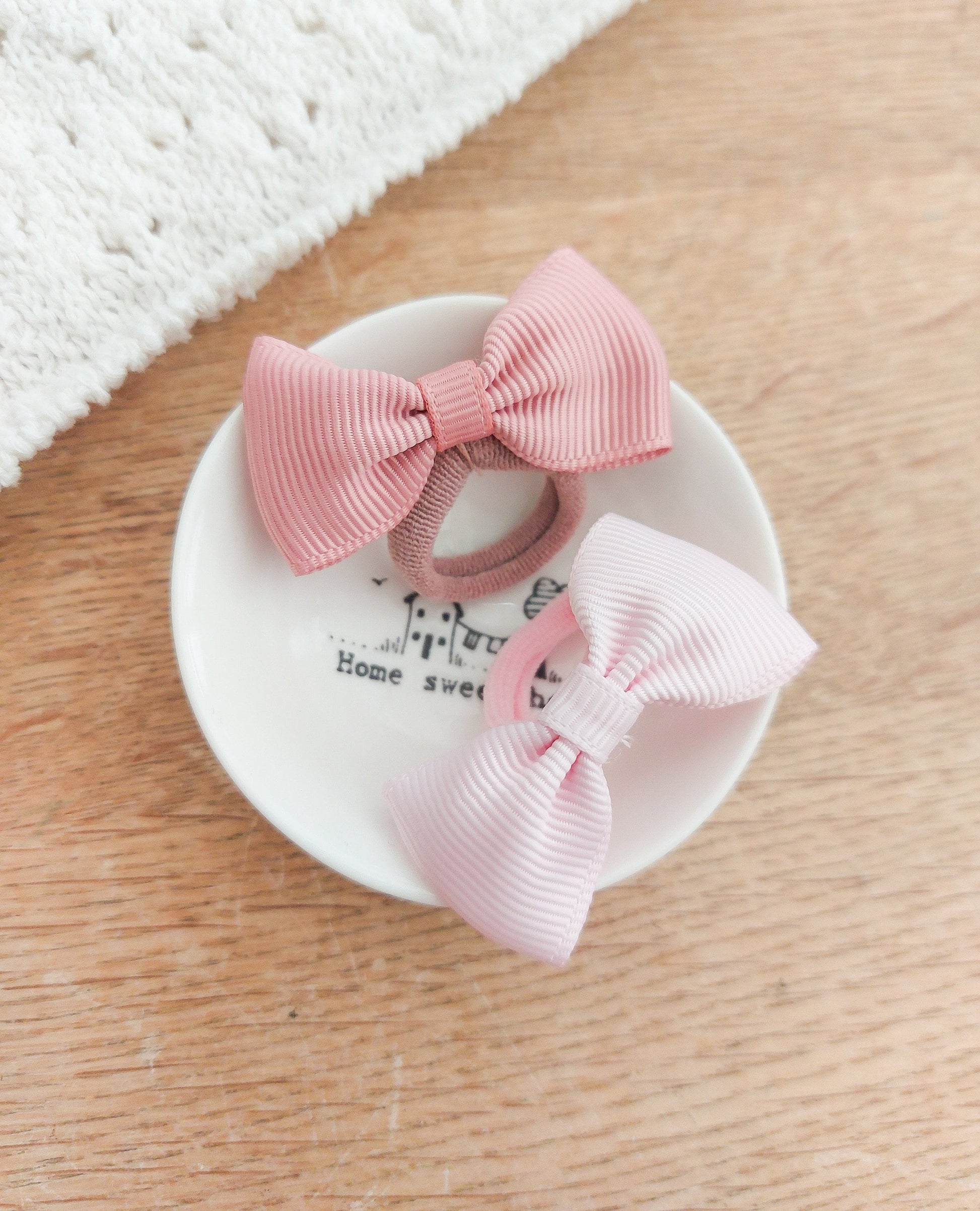 Pair of Baby Hair Ties, Bow Hair Bobbles, Toddler Hair Bands, Baby Hair Bands, Soft Hair Bobbles, Mini Hair Bands, Small Elastics, No Snag