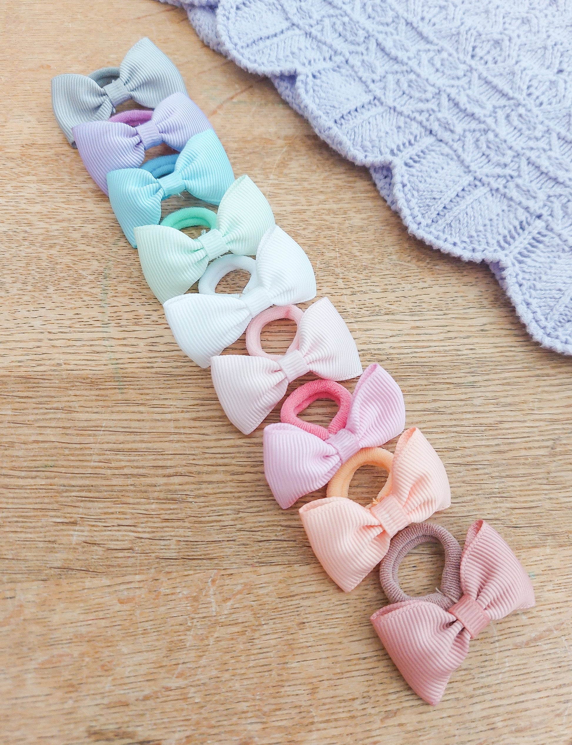 Pair of Baby Hair Ties, Bow Hair Bobbles, Toddler Hair Bands, Baby Hair Bands, Soft Hair Bobbles, Mini Hair Bands, Small Elastics, No Snag