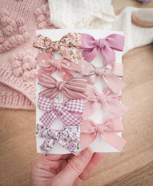 Baby Bows, Baby Hair Clips, Fully Lined Bows, Pink Bows, Toddler Bows, Toddler Hair Clips, Gentle Hair Clips, Fully Lined Clips, Small Bows