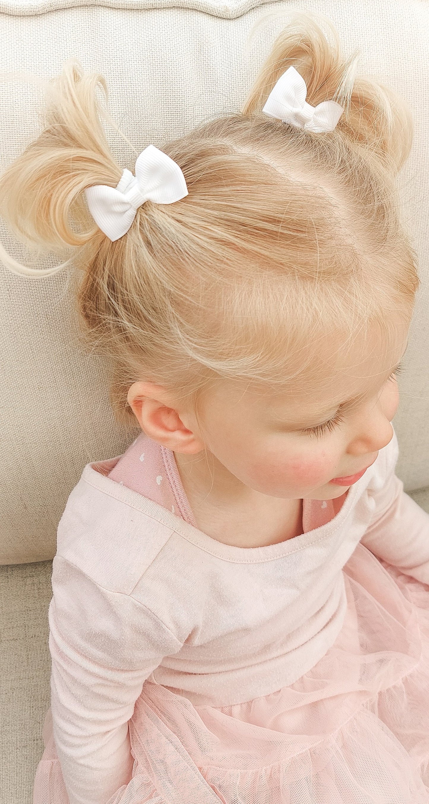 Pair of Baby Hair Ties, Bow Hair Bobbles, Toddler Hair Bands, Baby Hair Bands, Soft Hair Bobbles, Mini Hair Bands, Small Elastics, No Snag
