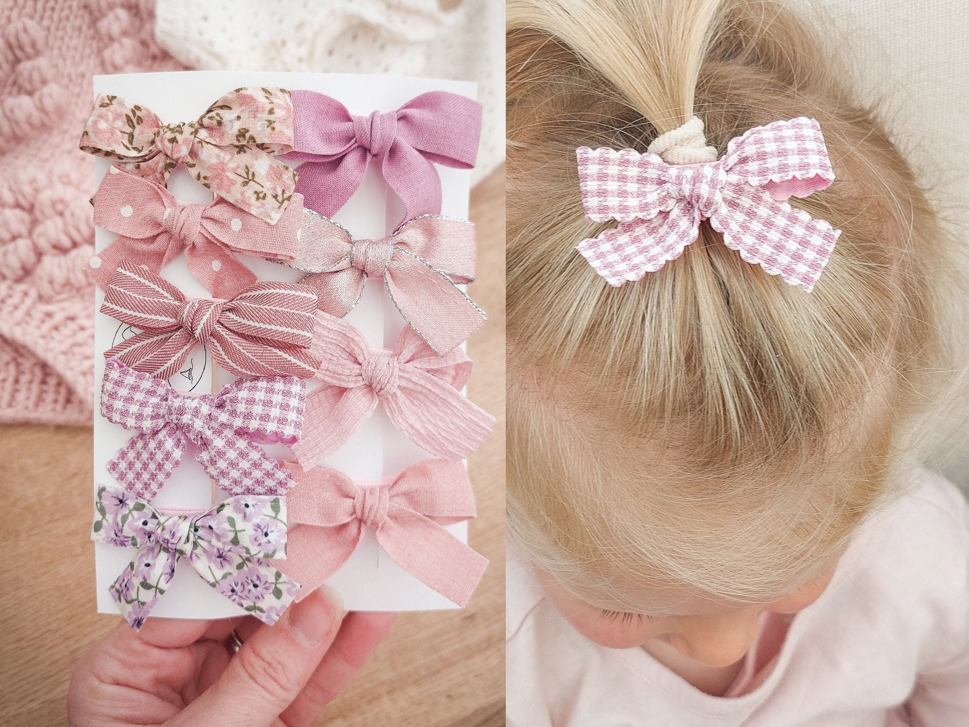Baby Bows, Baby Hair Clips, Fully Lined Bows, Pink Bows, Toddler Bows, Toddler Hair Clips, Gentle Hair Clips, Fully Lined Clips, Small Bows