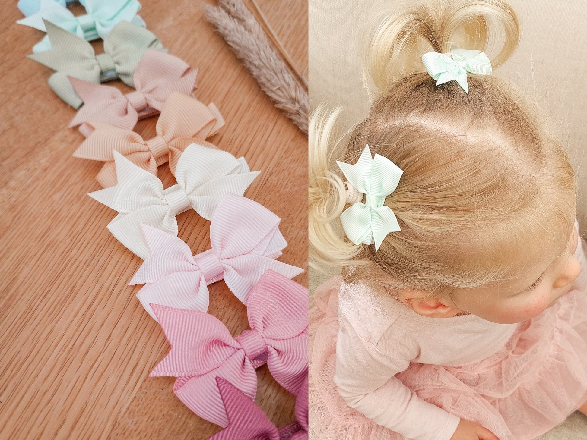 Baby Bows, Baby Hair Clips, Girls Bows, Lined Hair Clips, Baby Fringe Clips, First Hair Bows, Toddler Hair Clips, Gentle Hair Clips