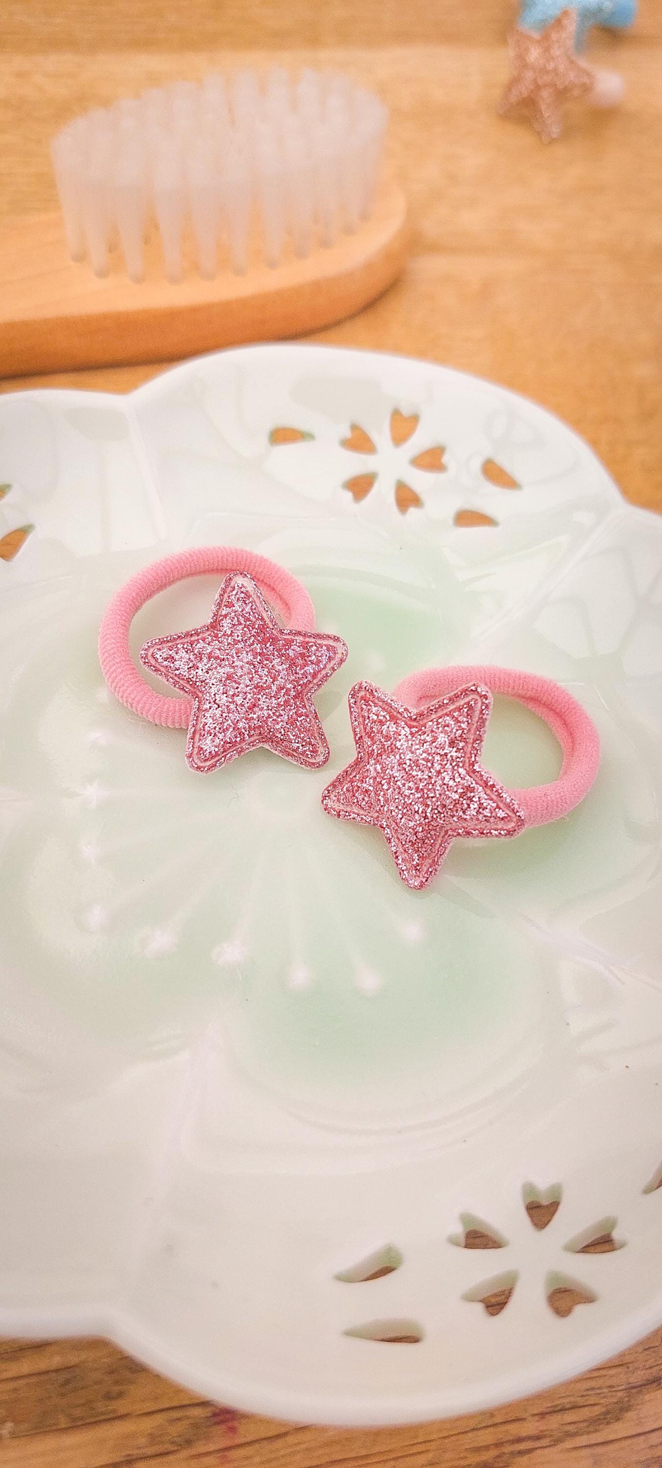 Pair of Baby Hair Ties, Star Hair Bobbles, Toddler Hair Bands, Baby Hair Bands, Soft Hair Bobbles, Mini Hair Bands, Small Elastics, No Snag
