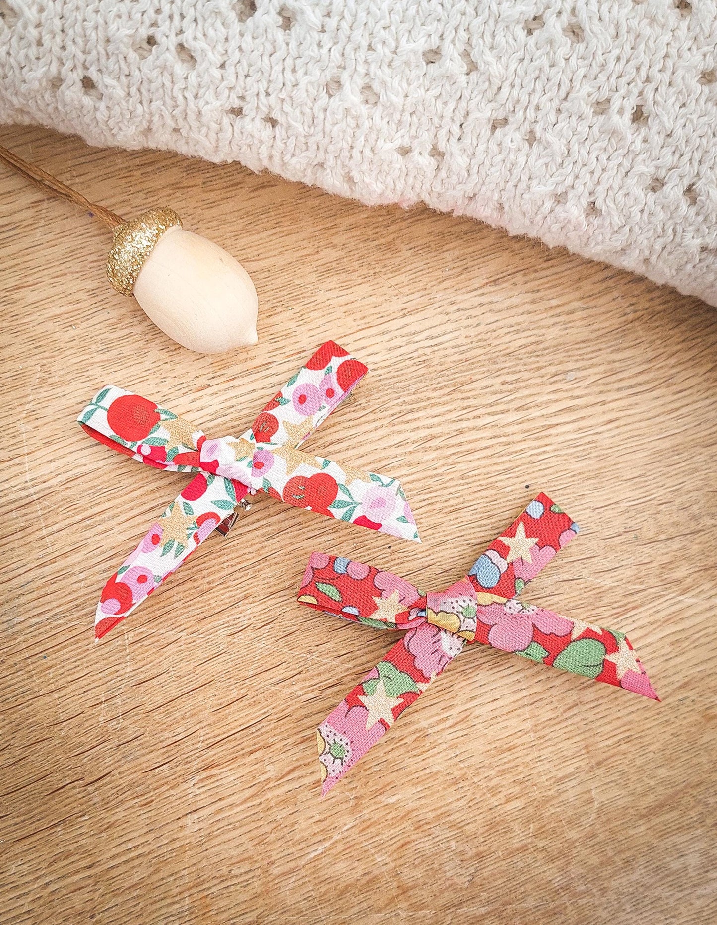 Christmas Liberty Hair Clips, Baby Bows, Liberty Bows, Liberty London Fabric, Small Hair Bows, Toddler Hair Clips, Baby Hair Clips