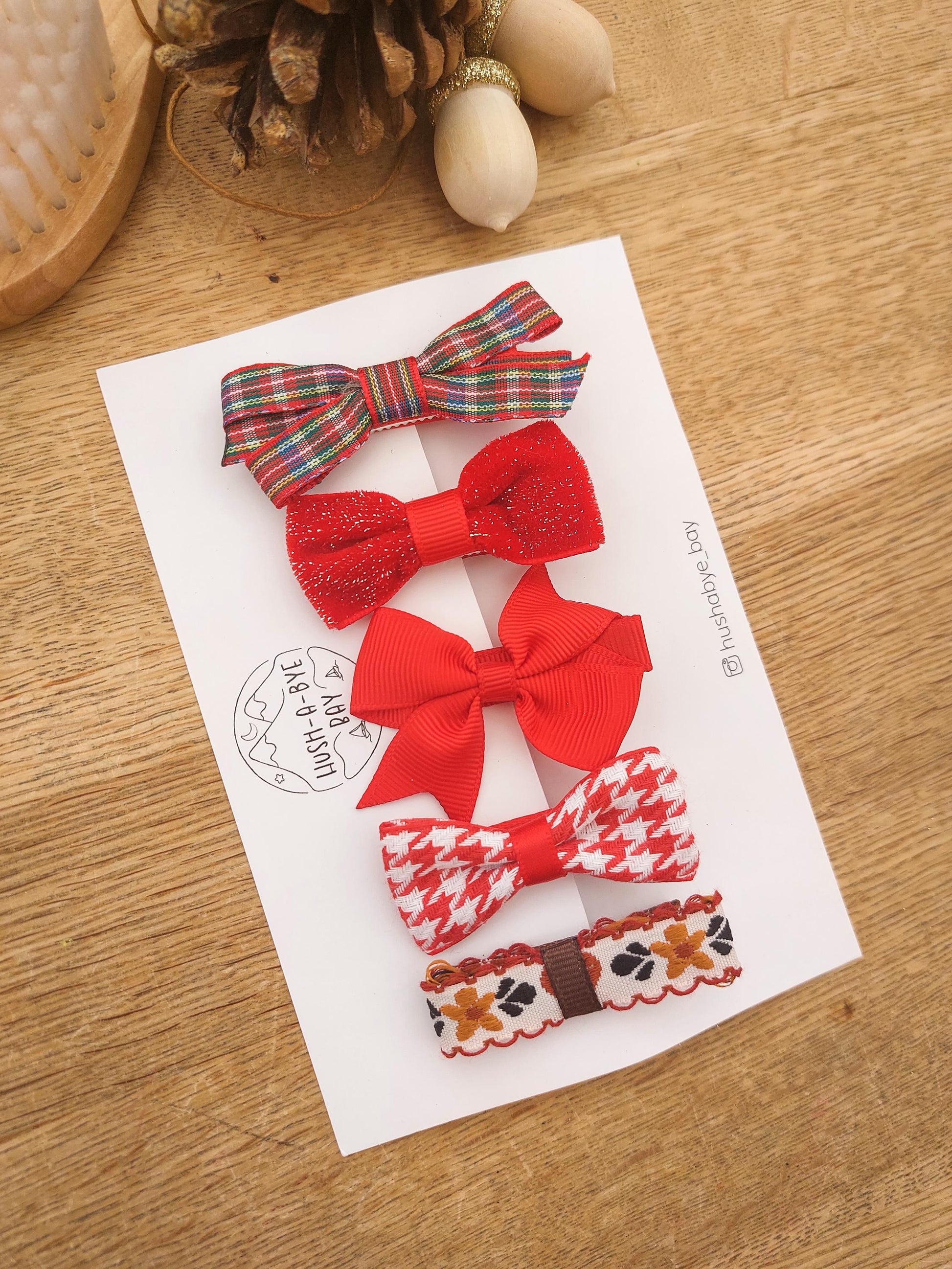 Christmas Hair Bows, Festive Hair Clips, Red Bows, Christmas Hair Accessories, Toddler Bows, Baby Hair Clip, Stocking Fillers, Girls Bows