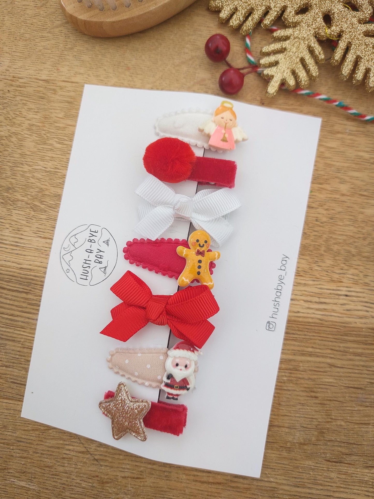 Christmas Hair Bows, Festive Hair Clips, Red Bows, Christmas Hair Accessories, Toddler Bows, Baby Hair Clip, Stocking Fillers, Girls Bows