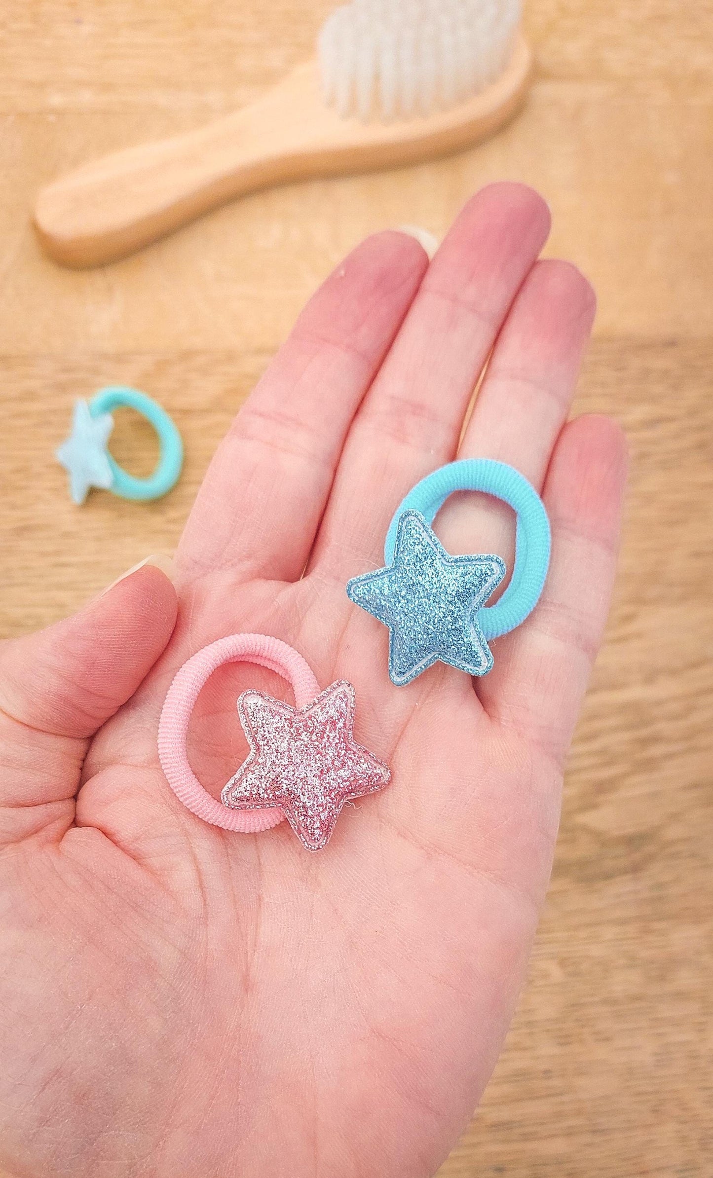 Pair of Baby Hair Ties, Star Hair Bobbles, Toddler Hair Bands, Baby Hair Bands, Soft Hair Bobbles, Mini Hair Bands, Small Elastics, No Snag