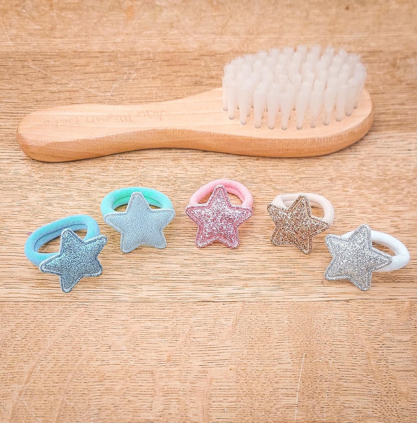 Pair of Baby Hair Ties, Star Hair Bobbles, Toddler Hair Bands, Baby Hair Bands, Soft Hair Bobbles, Mini Hair Bands, Small Elastics, No Snag