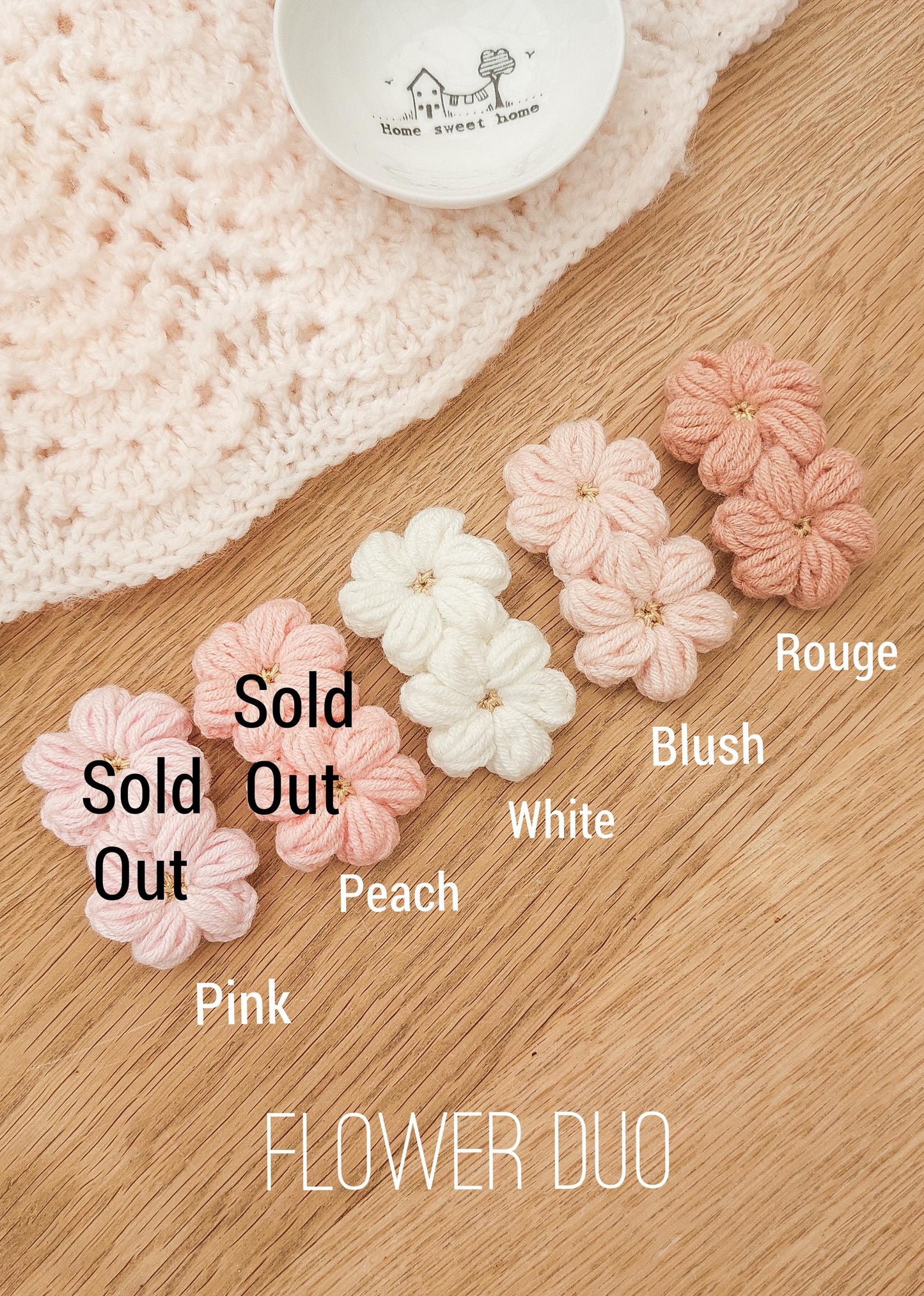 Flower Field Knitted Snap Clips