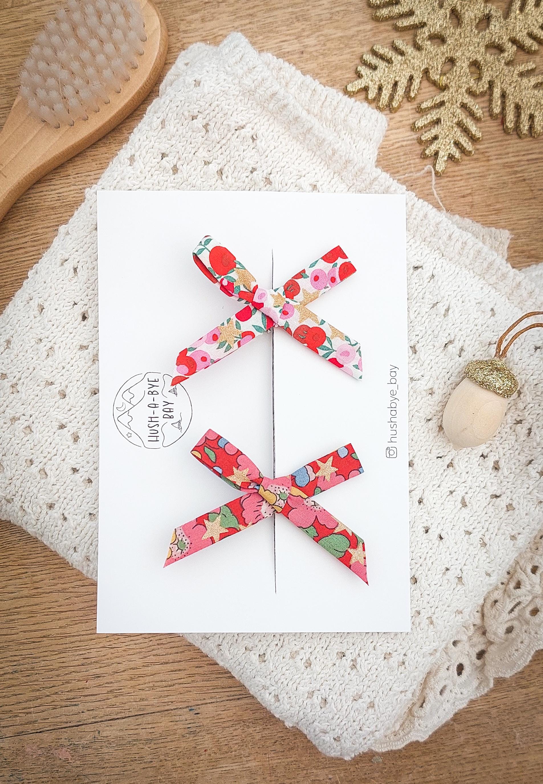 Christmas Liberty Hair Clips, Baby Bows, Liberty Bows, Liberty London Fabric, Small Hair Bows, Toddler Hair Clips, Baby Hair Clips