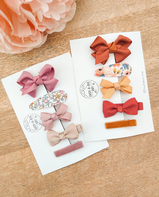 Girls hair clip set and bows