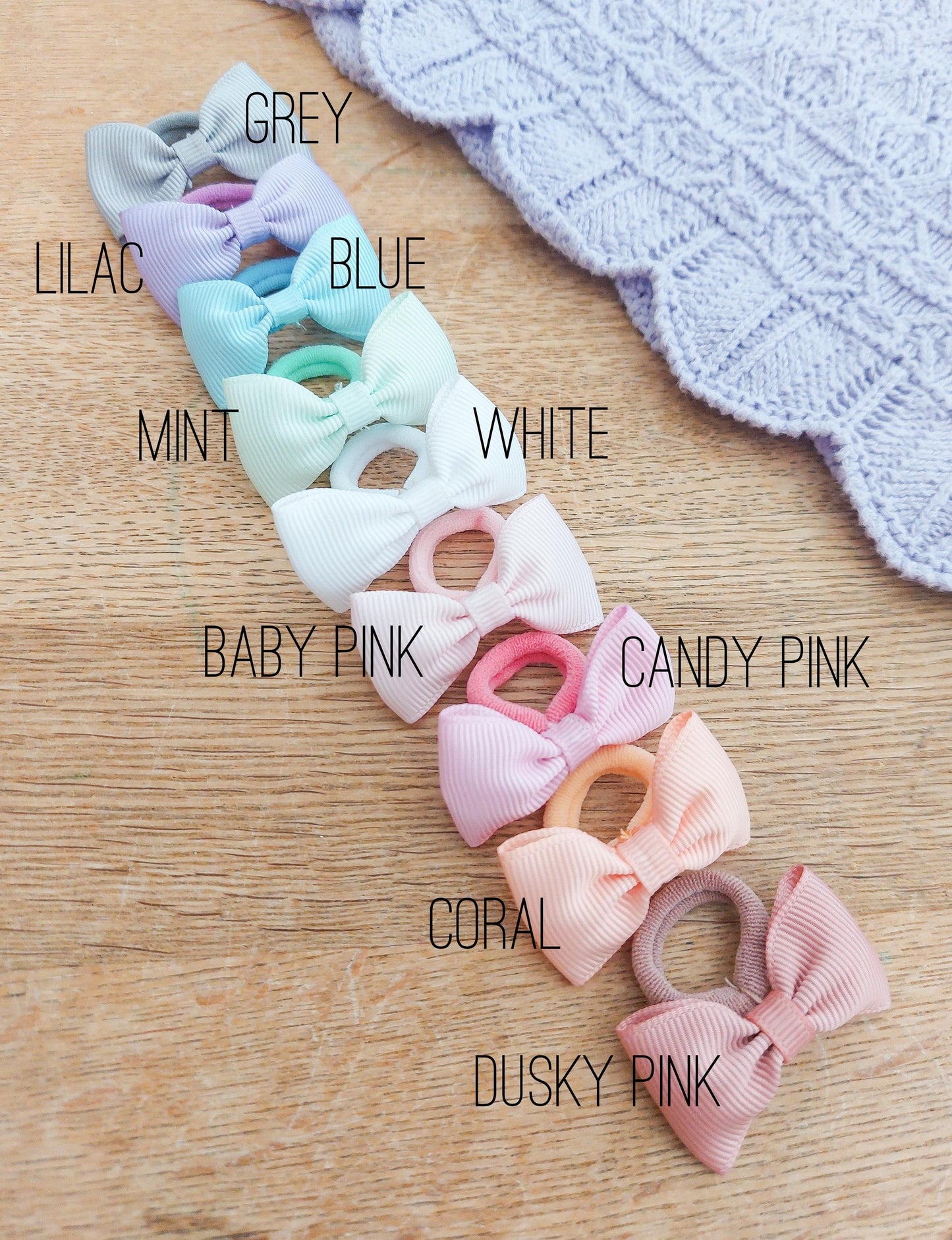 Pair of Baby Hair Ties, Bow Hair Bobbles, Toddler Hair Bands, Baby Hair Bands, Soft Hair Bobbles, Mini Hair Bands, Small Elastics, No Snag