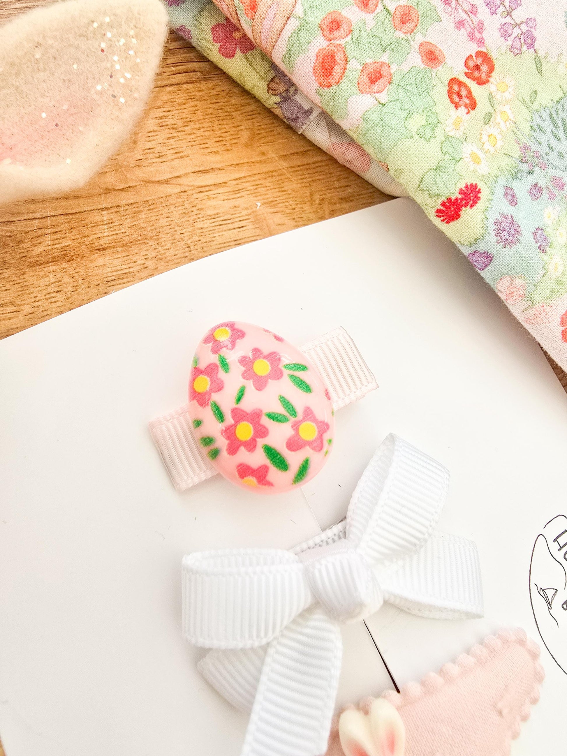 Easter Baby Hair Clips, Baby Hair Clips, Fully Lined, Bunny Hair Clips, Easter gift for baby, Easter Hair Clip Set, Easter Egg Hair Clip
