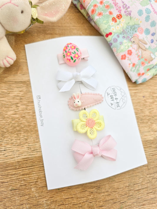 Easter Baby Hair Clips, Baby Hair Clips, Fully Lined, Bunny Hair Clips, Easter gift for baby, Easter Hair Clip Set, Easter Egg Hair Clip