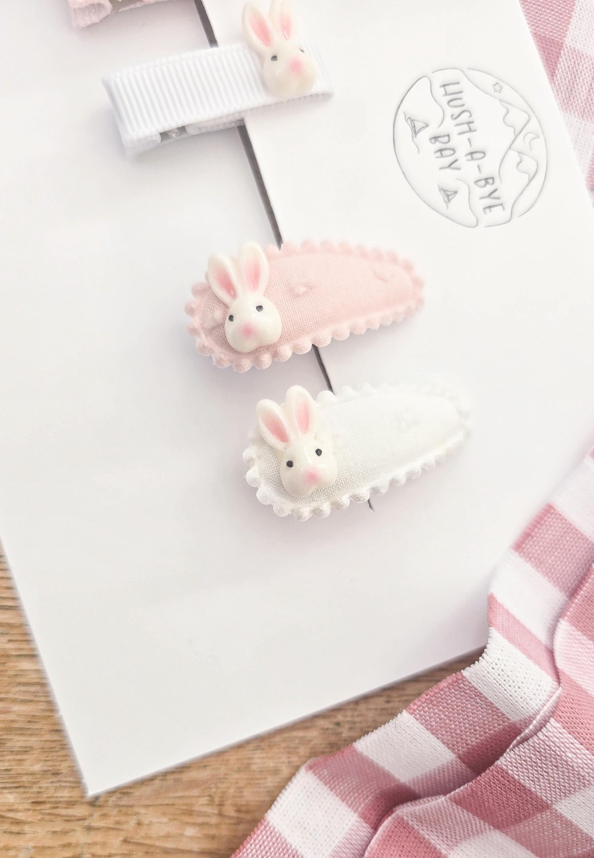 Easter Baby Hair Clips, Baby Hair Clips, Fully Lined Hair Clips, Bunny Hair Clips, Easter gift for baby, Easter Hair Clip Set