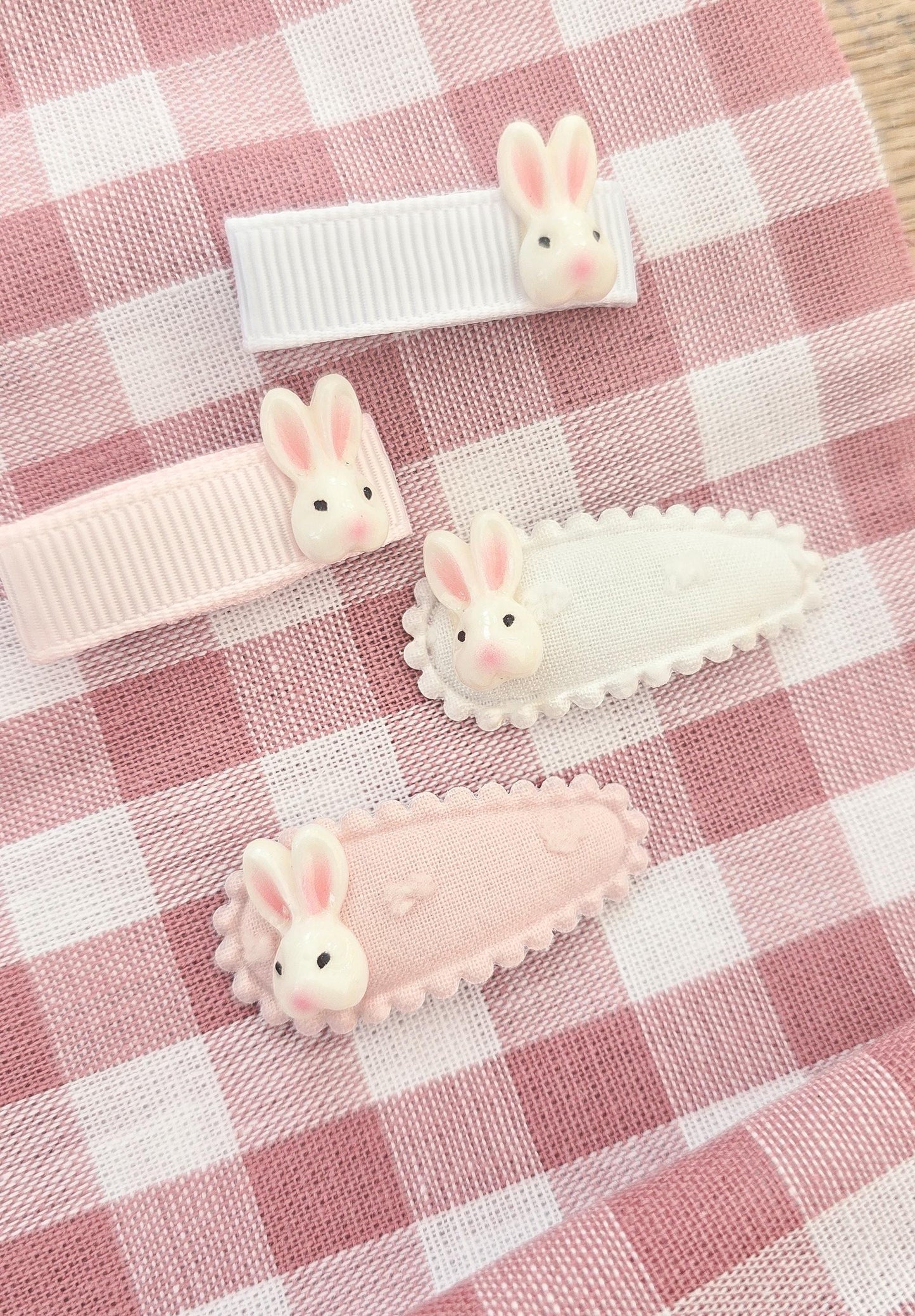 Easter Baby Hair Clips, Baby Hair Clips, Fully Lined Hair Clips, Bunny Hair Clips, Easter gift for baby, Easter Hair Clip Set