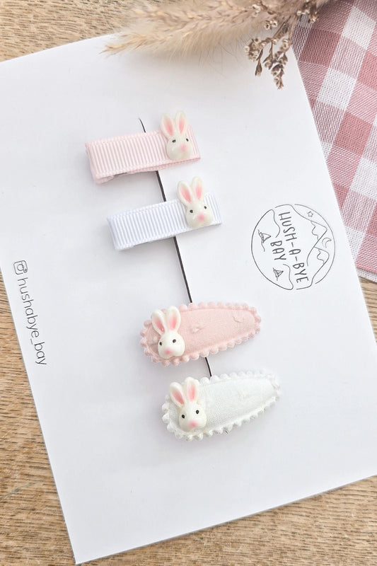 Easter Baby Hair Clips, Baby Hair Clips, Fully Lined Hair Clips, Bunny Hair Clips, Easter gift for baby, Easter Hair Clip Set
