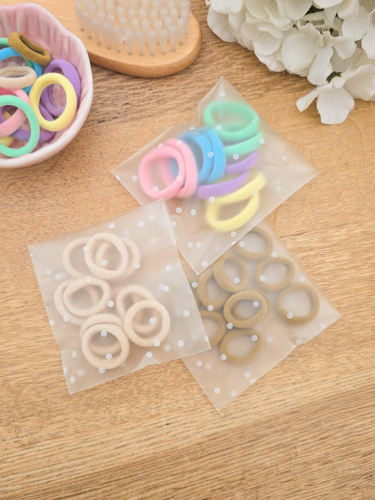 Pack of Baby Hair Ties, Baby Hair Bobbles, Toddler Hair Bands, Baby Hair Bands, Soft Hair Bobbles, Mini Hair Bands, Small Elastics - Qty 10.