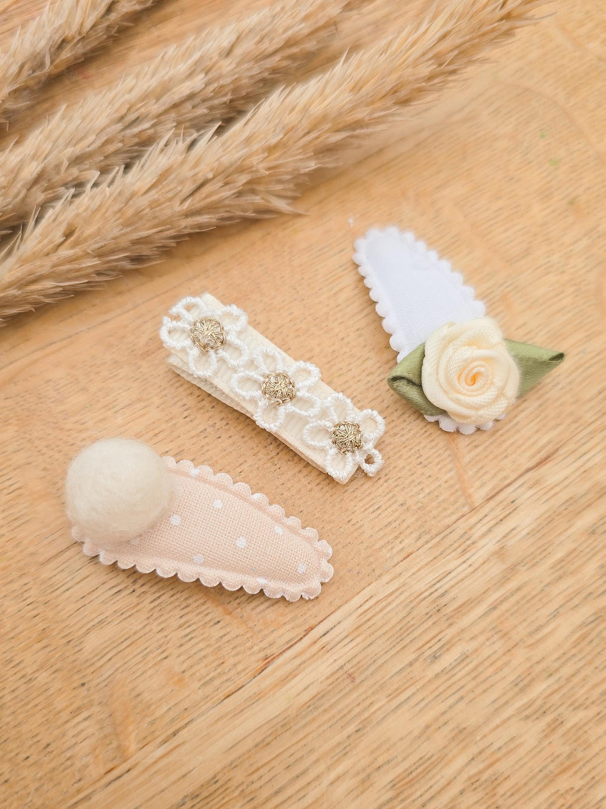 Tiny Baby Hair Clips, Baby Hair Clips, Mini Baby Fringe Clips, Tiny Hair Clips, Toddler Clips, Gentle Clips, Mini Snap Clips, Pom Pom Clips