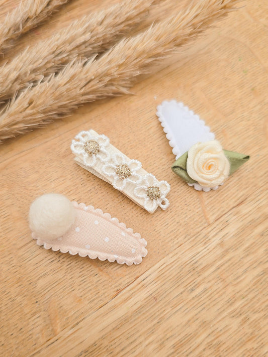 Tiny Baby Hair Clips, Baby Hair Clips, Mini Baby Fringe Clips, Tiny Hair Clips, Toddler Clips, Gentle Clips, Mini Snap Clips, Pom Pom Clips
