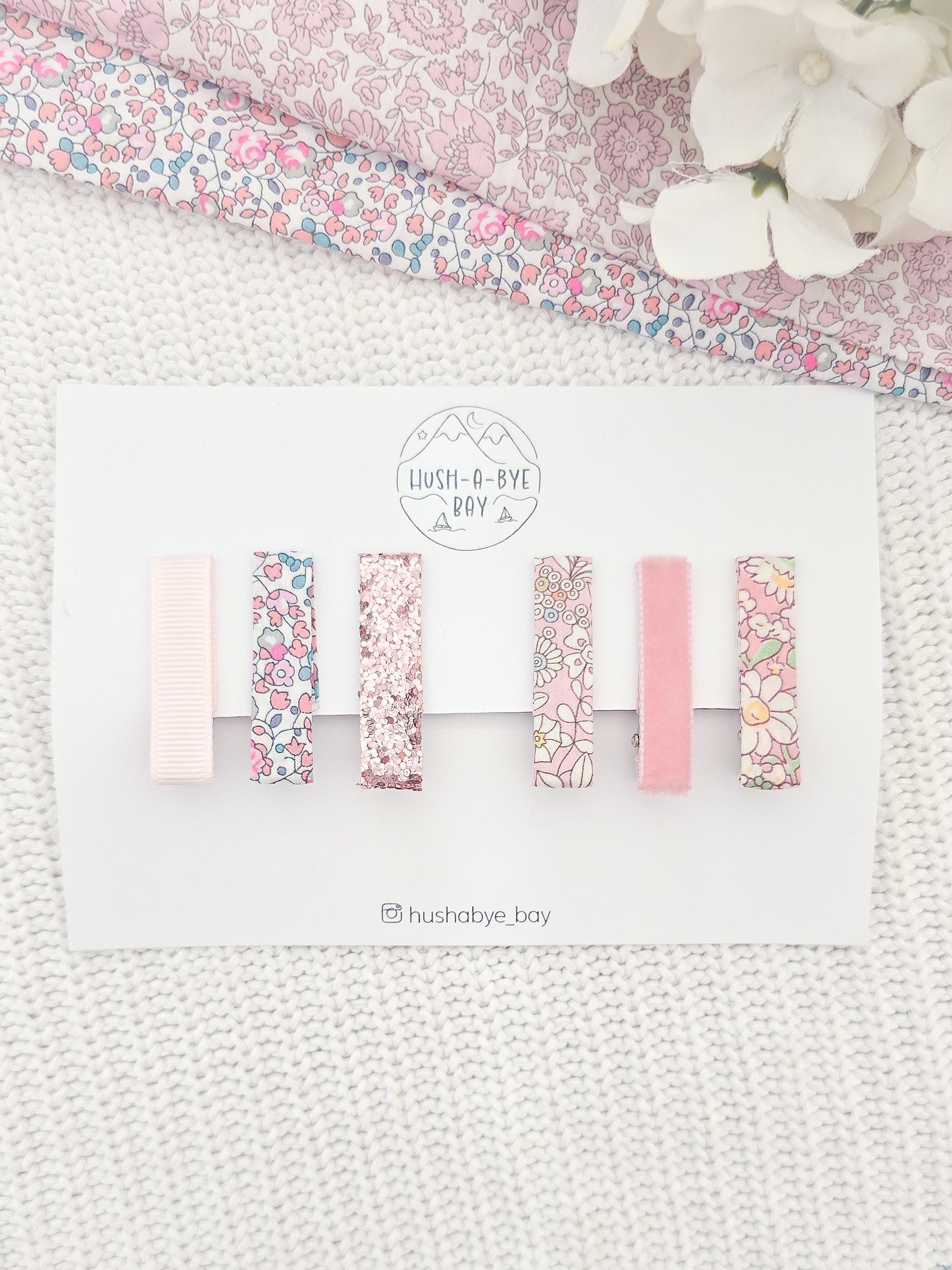 Liberty Hair Clip Set - Baby Pink